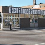 A color photo of the old Albany Park Branch in the early 00's.