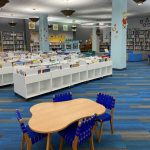 Kids seating and book shelves